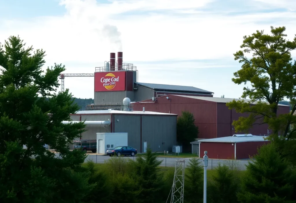 Aerial view of the Cape Cod potato chip manufacturing plant