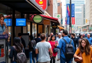 Signage indicating cashless payments at Charlotte businesses