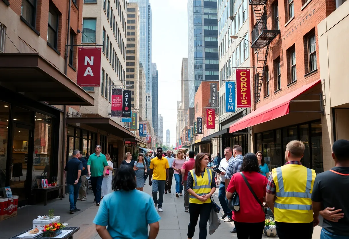 A diverse group of entrepreneurs working together in Charlotte, NC.