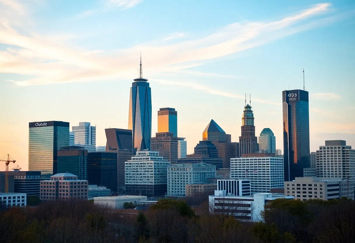 A vibrant scene of Charlotte NC showcasing its entrepreneurial spirit.