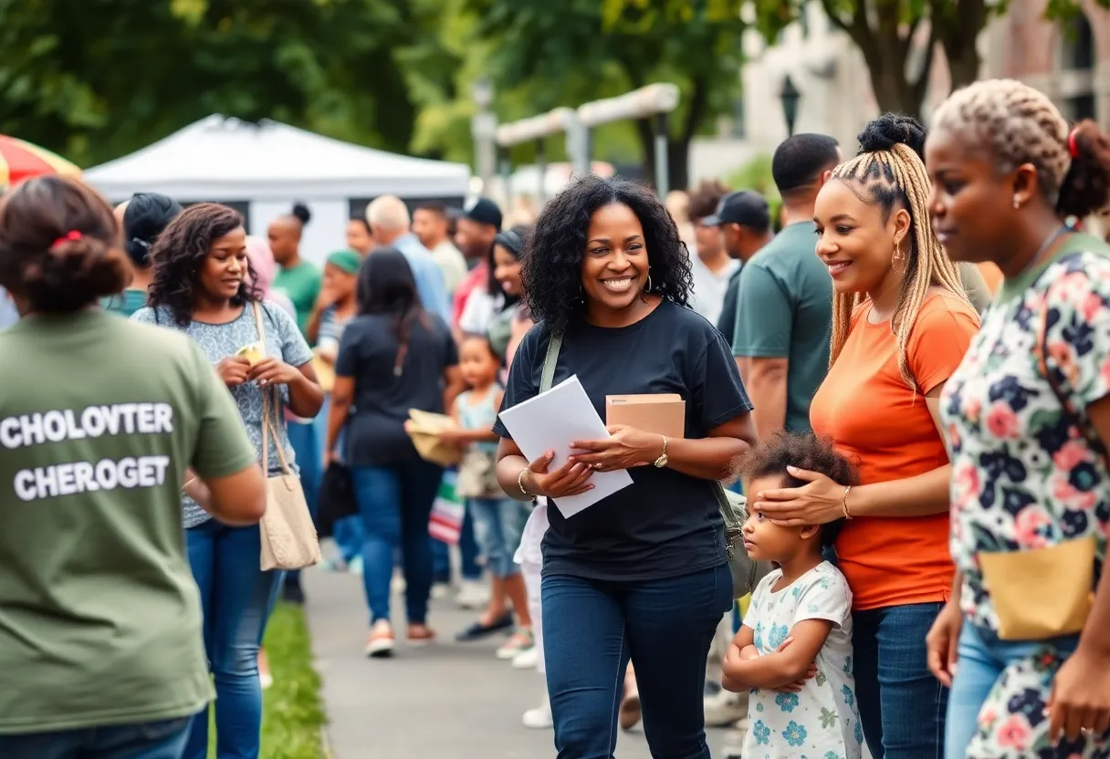 A diverse group of people enjoying a community event in Charlotte