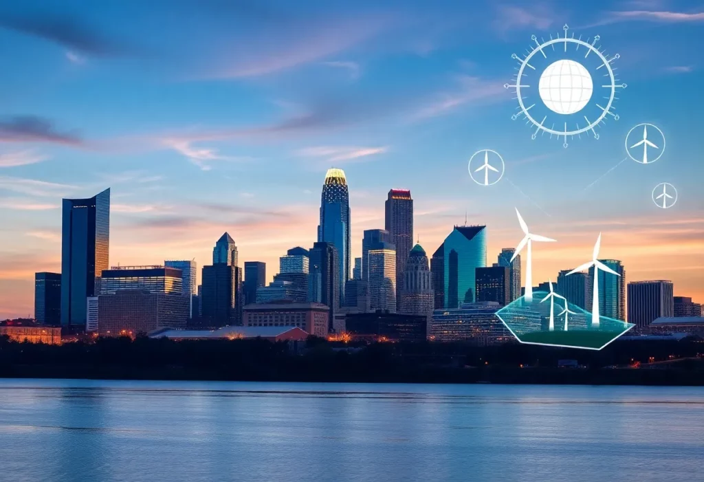 Aerial view of Charlotte, NC representing growth in digital economy