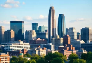 Daytime view of Charlotte NC skyline representing economic growth