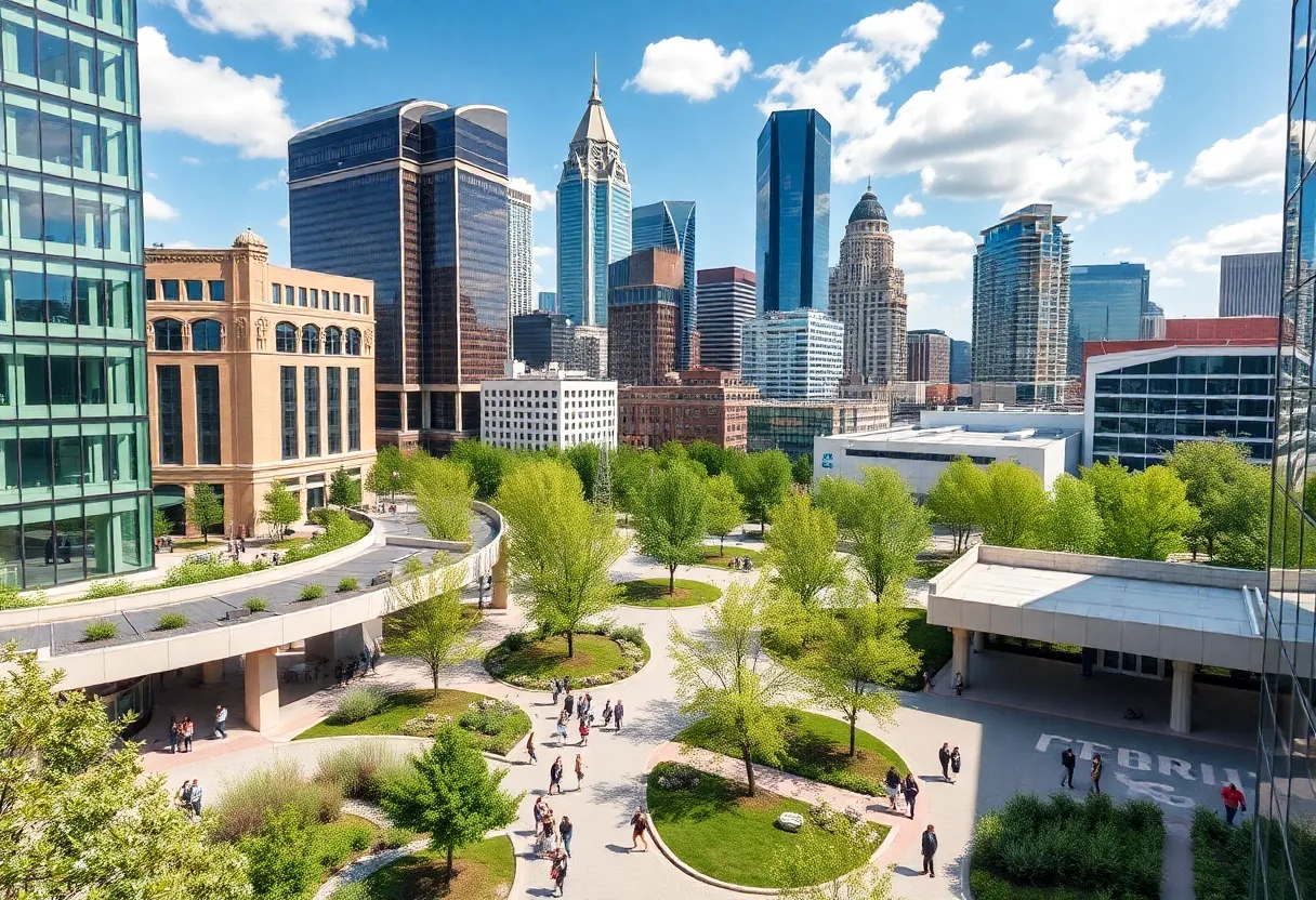 Cityscape of Charlotte, NC representing economic growth and innovation.