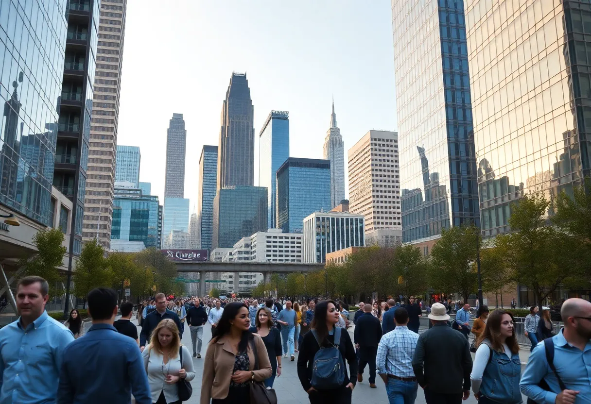 Charlotte city skyline showcasing economic activity and modern business innovation.