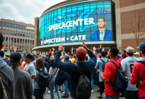 Fans outside the Spectrum Center during the NBA trade deadline.
