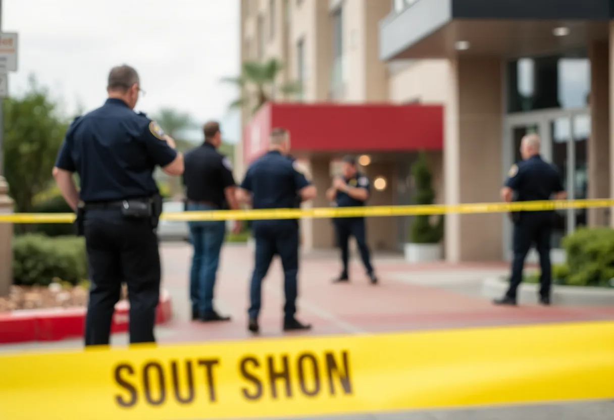 Police at the scene of a hotel shooting in Charlotte