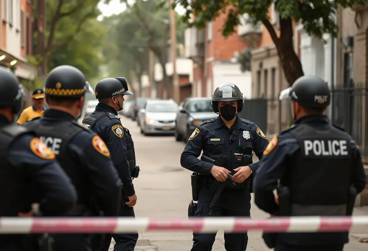 Police officers conducting investigations in Charlotte
