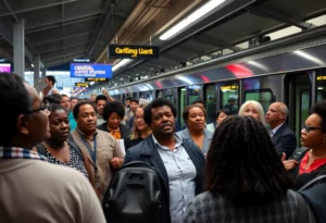Political debate at Charlotte light rail station