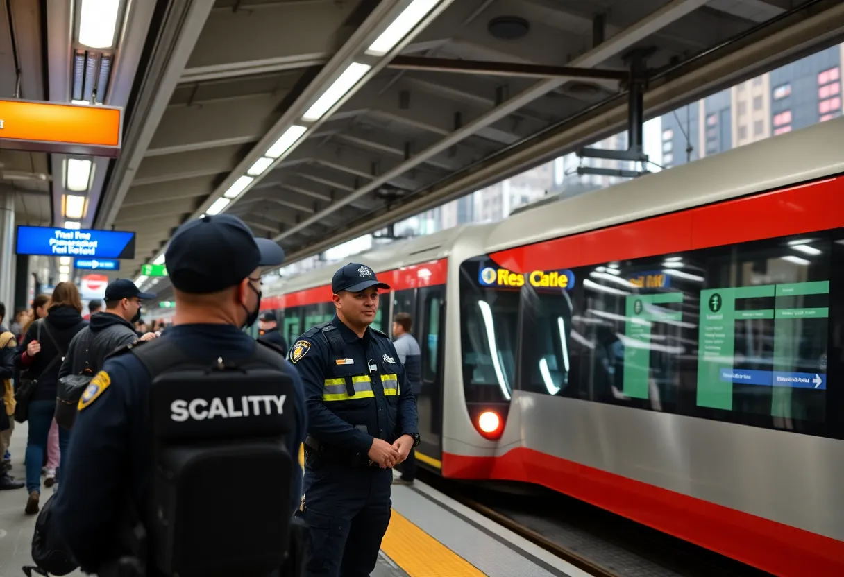 Enhanced safety measures at a light rail station in Charlotte