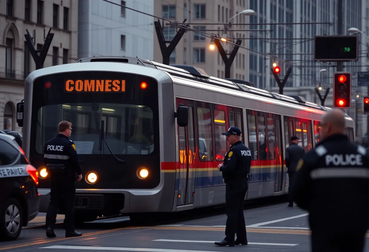 Crime scene investigation near a Charlotte light rail train