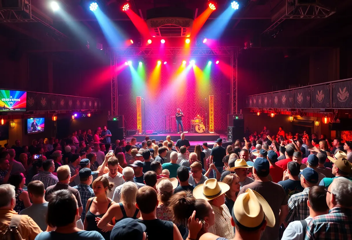 Crowd enjoying live music at Coyote Joe's concert featuring Ian Munsick.