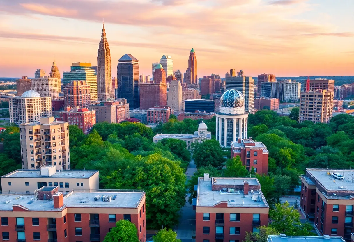 Vibrant cityscape of Charlotte highlighting multifamily residential buildings.