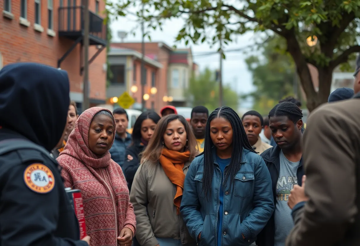 Community members supporting each other in Charlotte after a tragedy