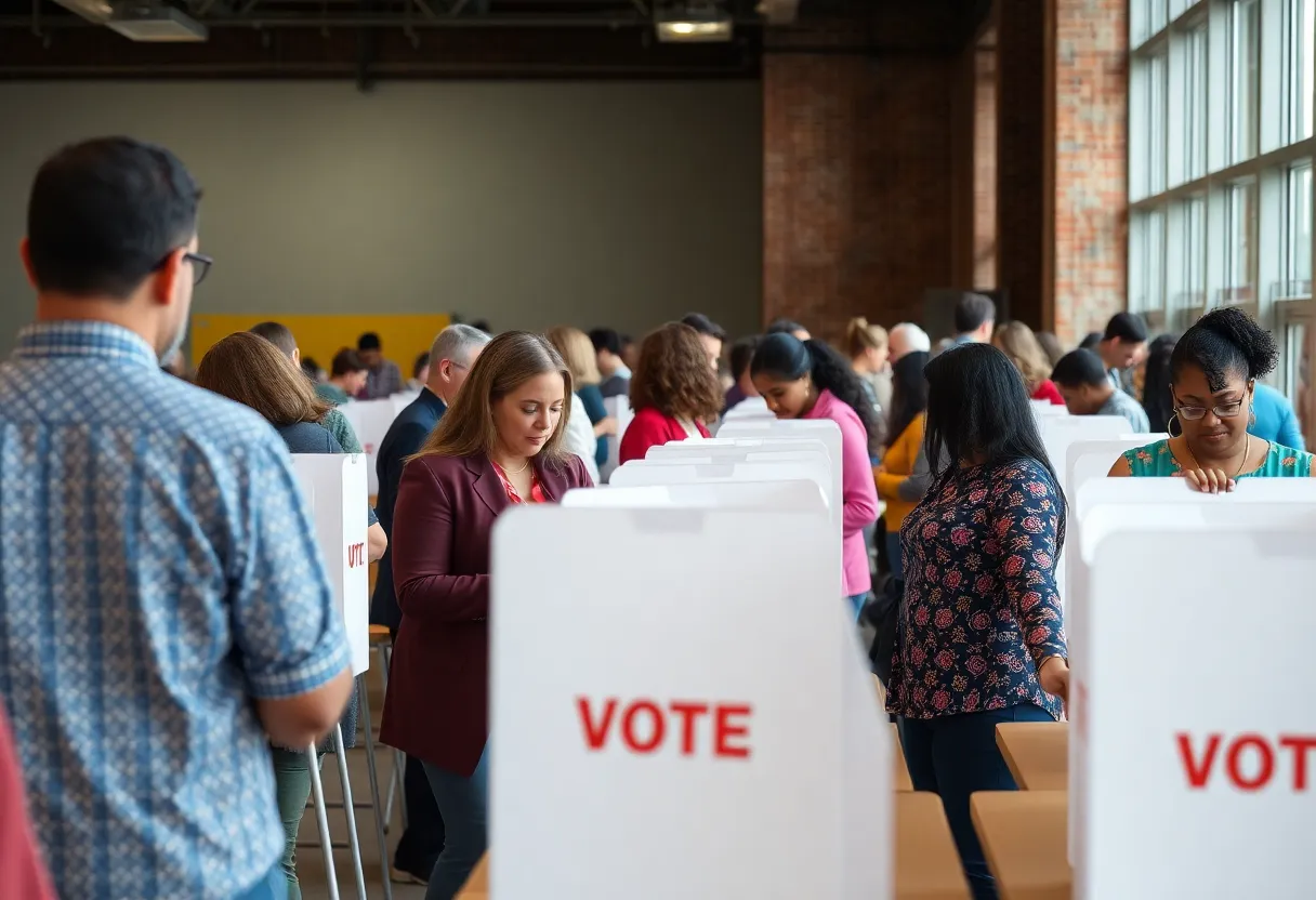 Voters participating in the North Carolina primary election in Charlotte.