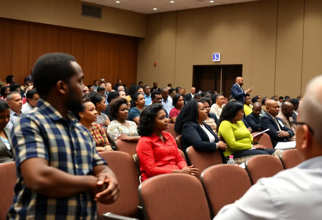 Charlotte community members participating in a public safety meeting