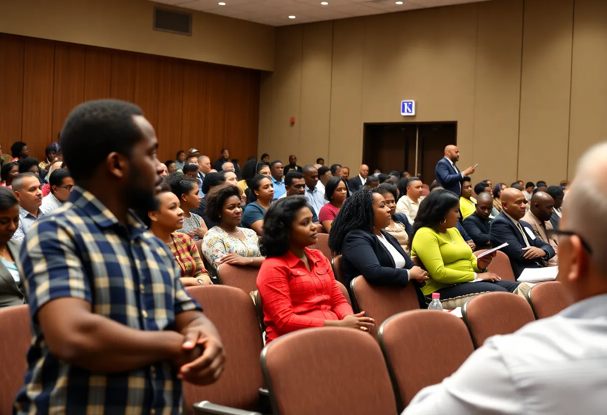 Charlotte community members participating in a public safety meeting