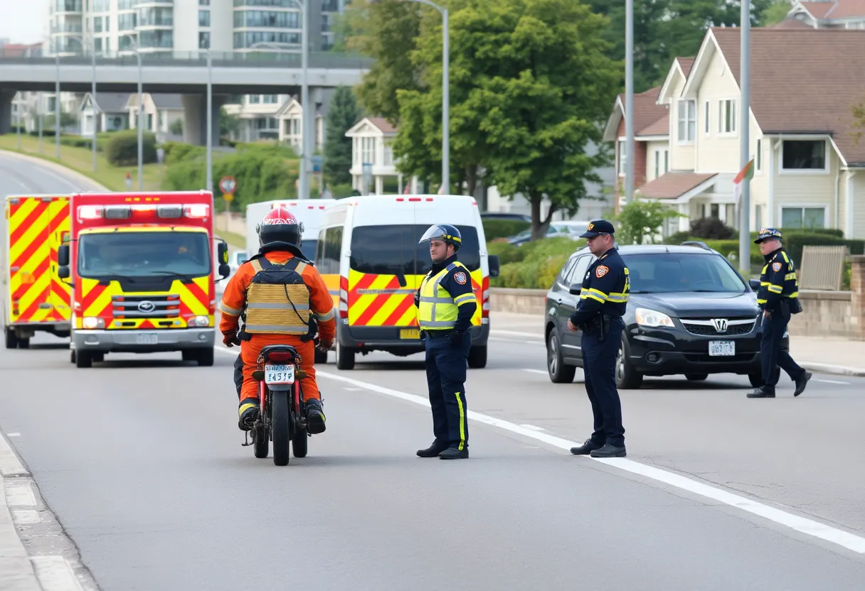 Emergency responders managing a scene of public safety incidents in Charlotte.