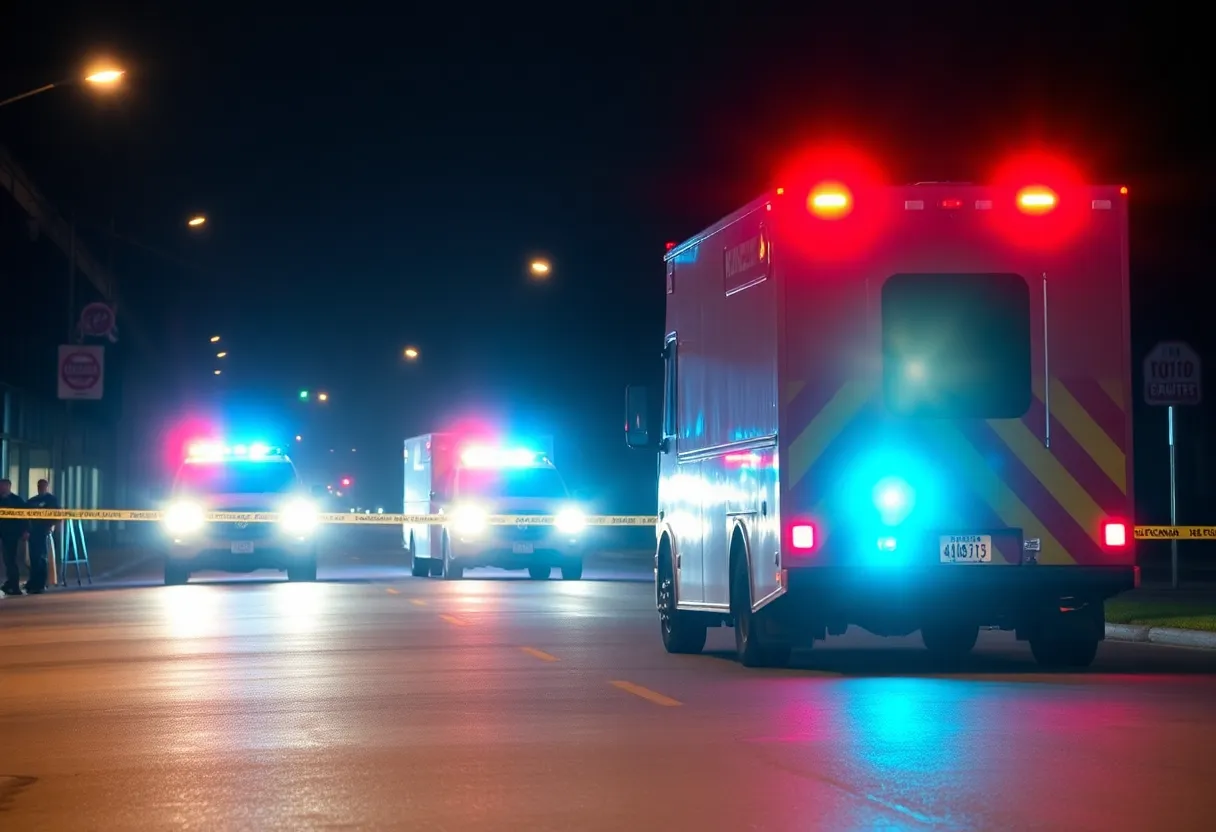Emergency vehicles at a shooting scene in Charlotte, NC