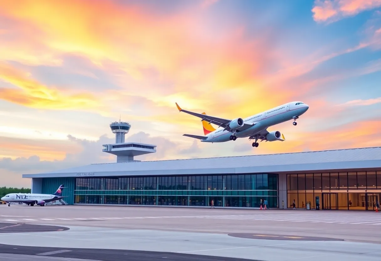 Airplane taking off from Charlotte Douglas International Airport