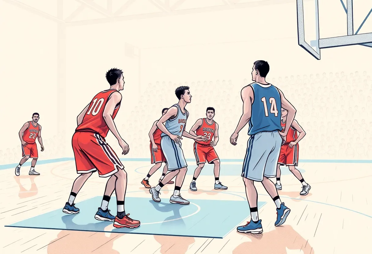 Basketball players representing the Chicago Bulls and Charlotte Hornets during a game.