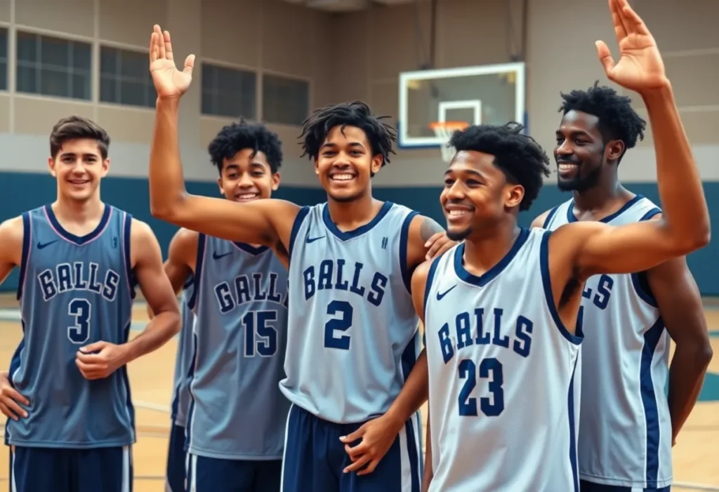 Chicago Bulls players celebrating after successful trades during the NBA trade deadline.