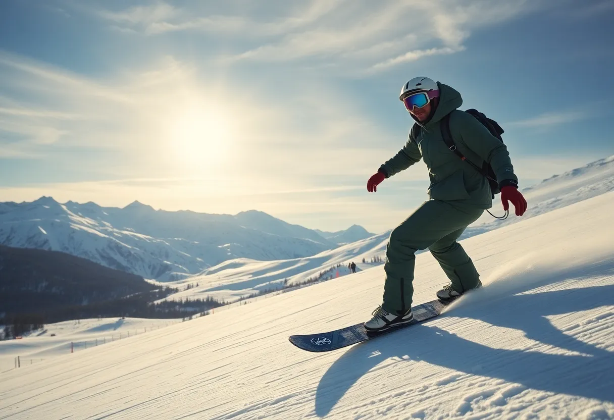 Chloe Kim competing in the women's halfpipe event at the Winter Olympics.