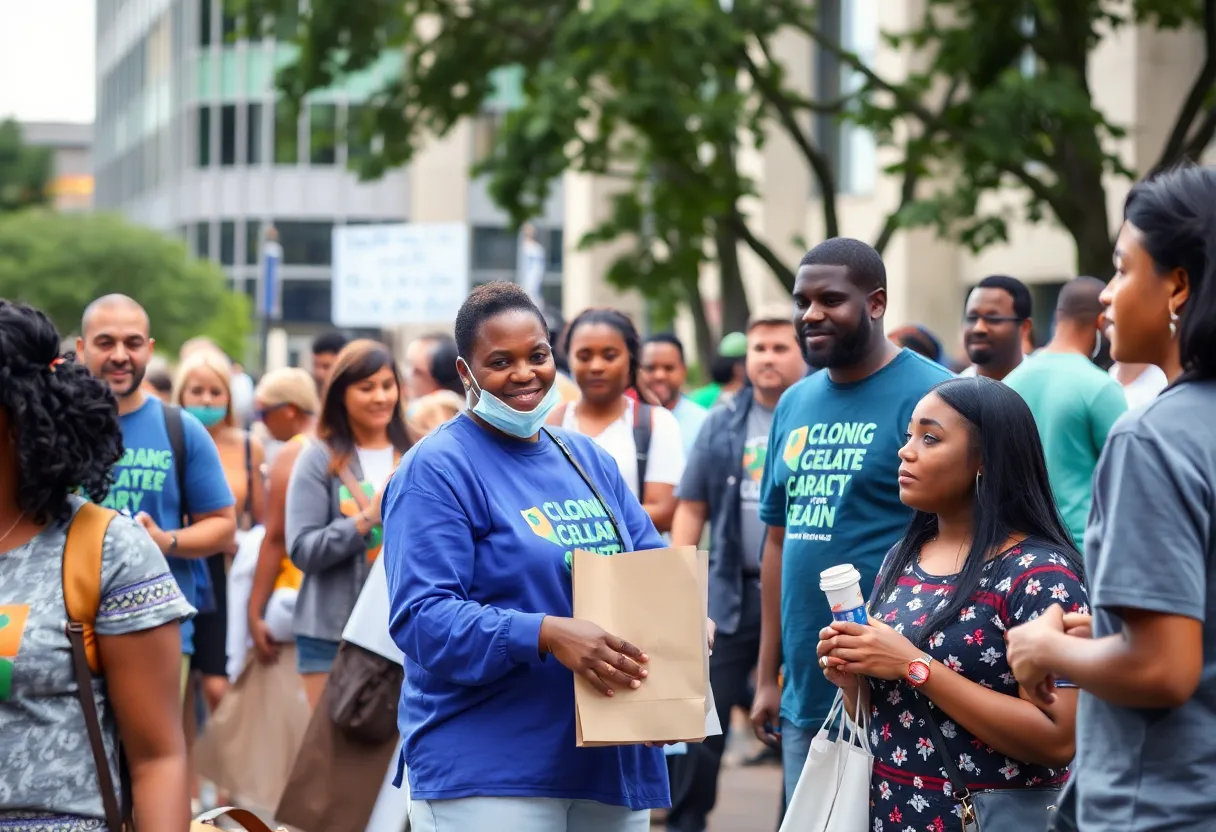 Community members engaging in civic activities in Charlotte