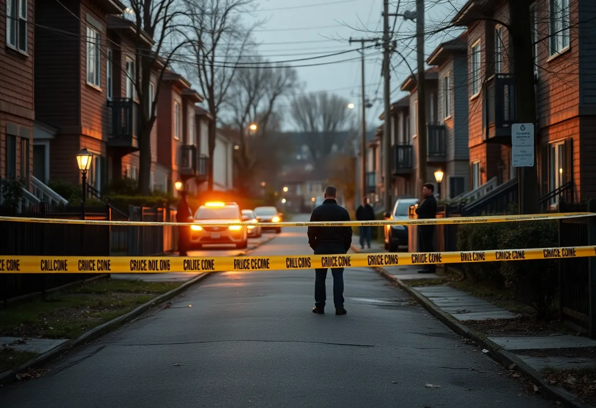 Police investigating a crime scene in Charlotte