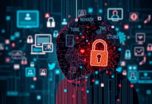 Illustration highlighting the balance between user privacy and online safety in communication apps.