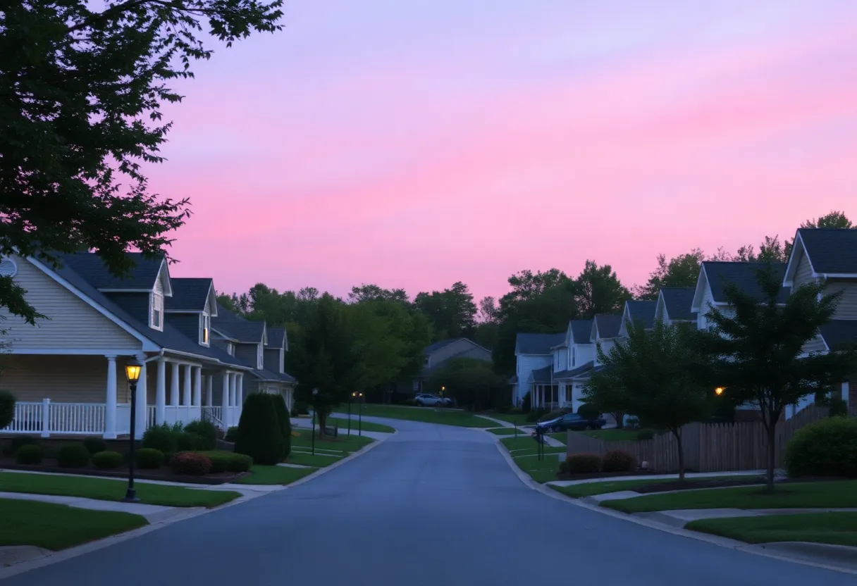 Neighborhood scene in east Charlotte where a shooting incident occurred