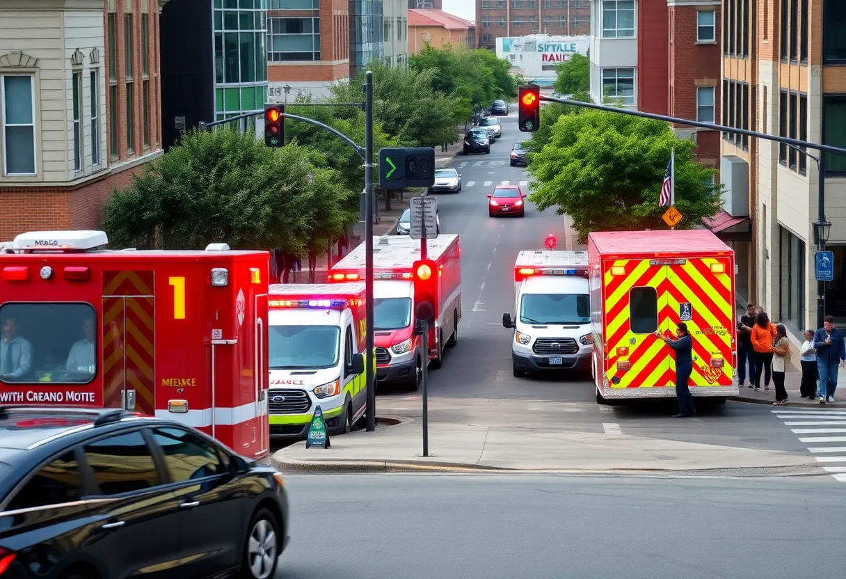 Emergency medical response at the scene of a stabbing in northwest Charlotte