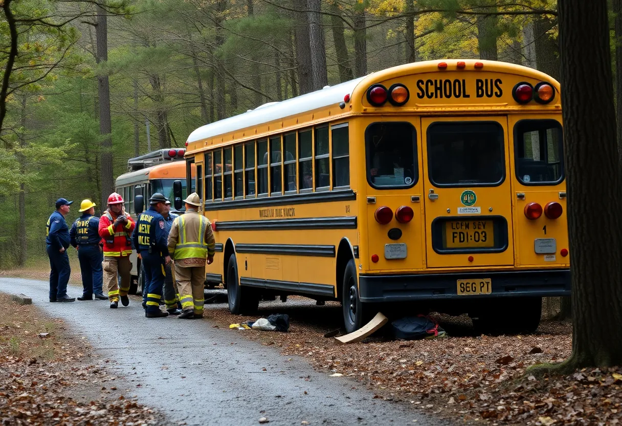Emergency personnel responding to Gastonia school bus crash
