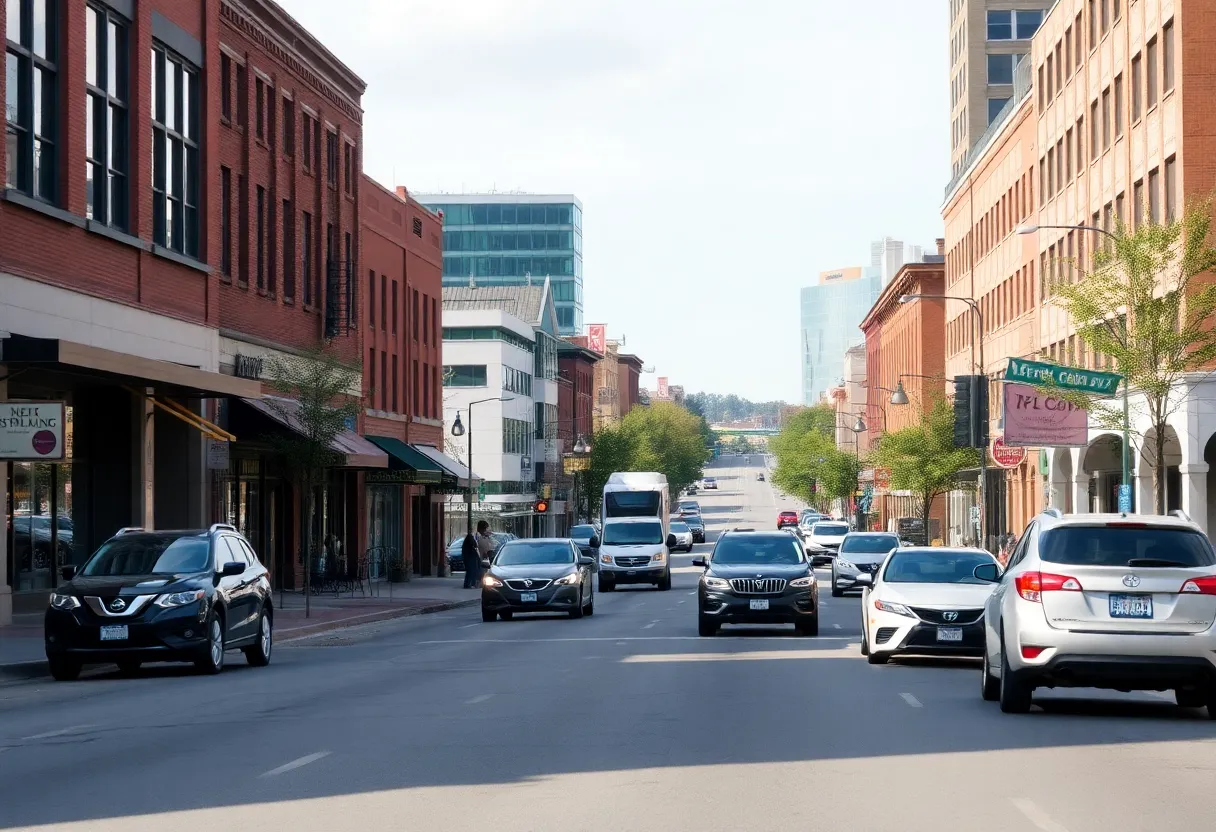 Traffic on Graham Street in West Charlotte after the reopening