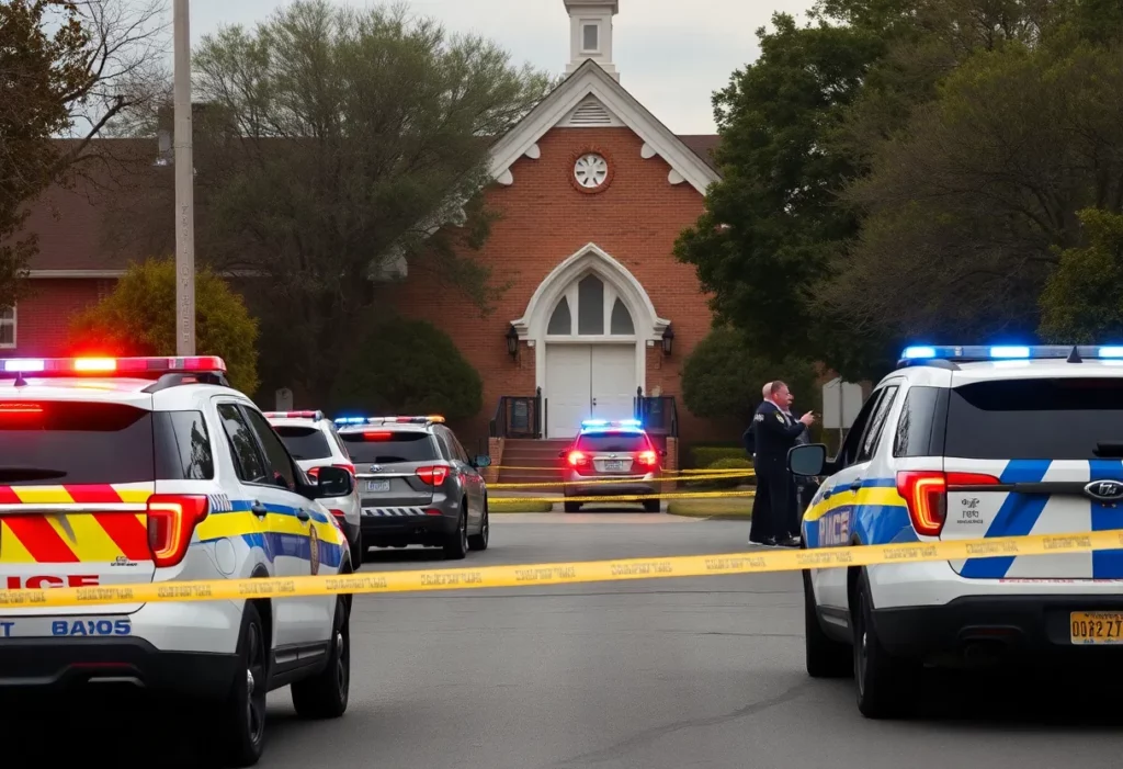 Scene of officer-involved shooting outside church