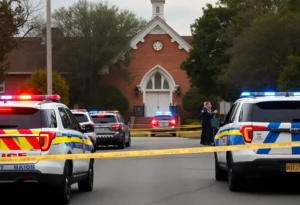 Scene of officer-involved shooting outside church
