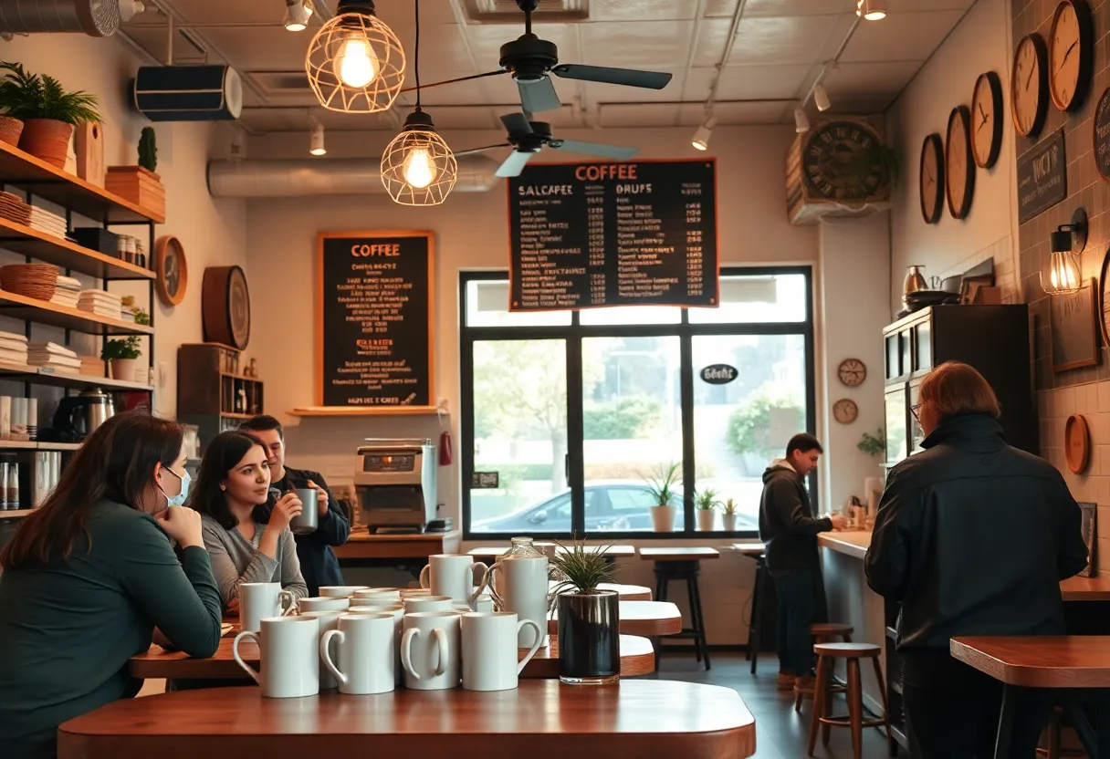 Interior of Hilltop Coffee & Tea showcasing a inviting coffee shop environment