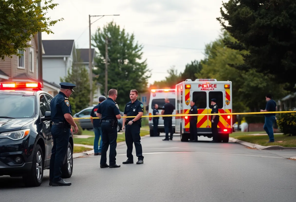 Crime scene in northwest Charlotte with police and evidence markers.