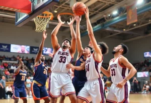 Charlotte Hornets players celebrating a victory during a basketball game.