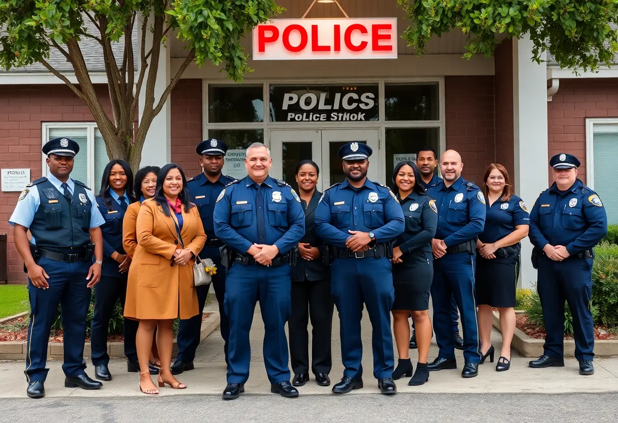 Huntersville Police officers engaging with the community