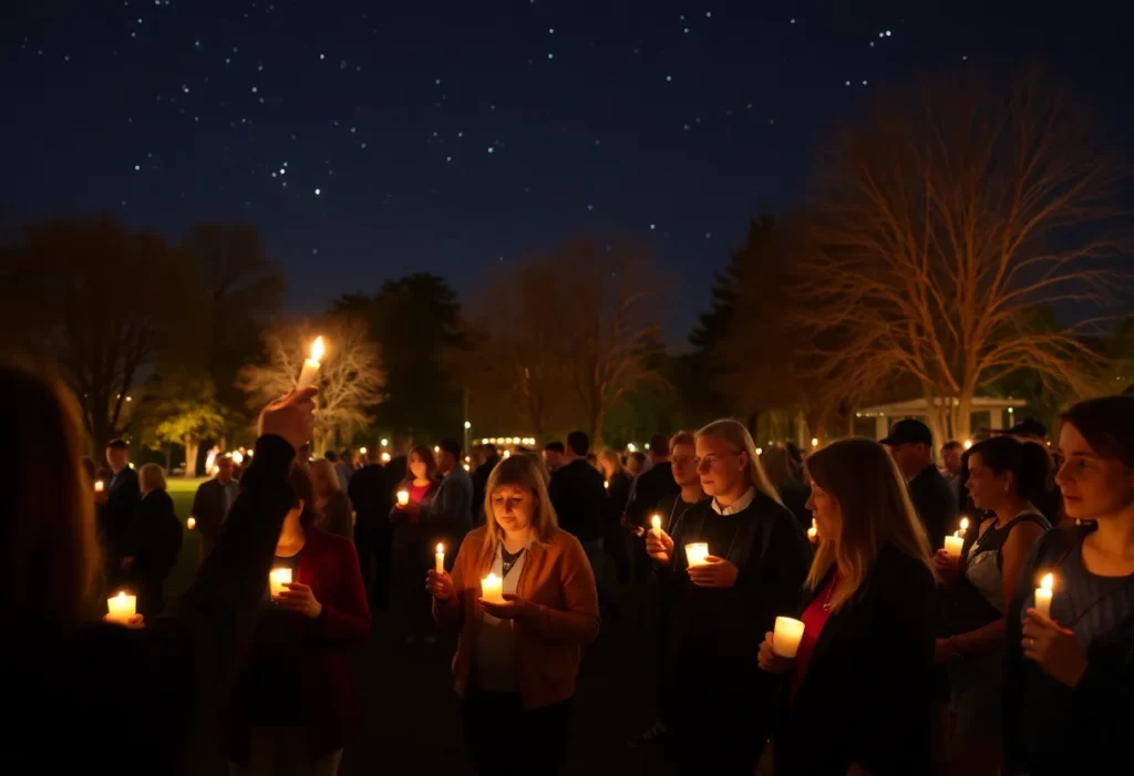 Community candlelight vigil honoring Ina Lang