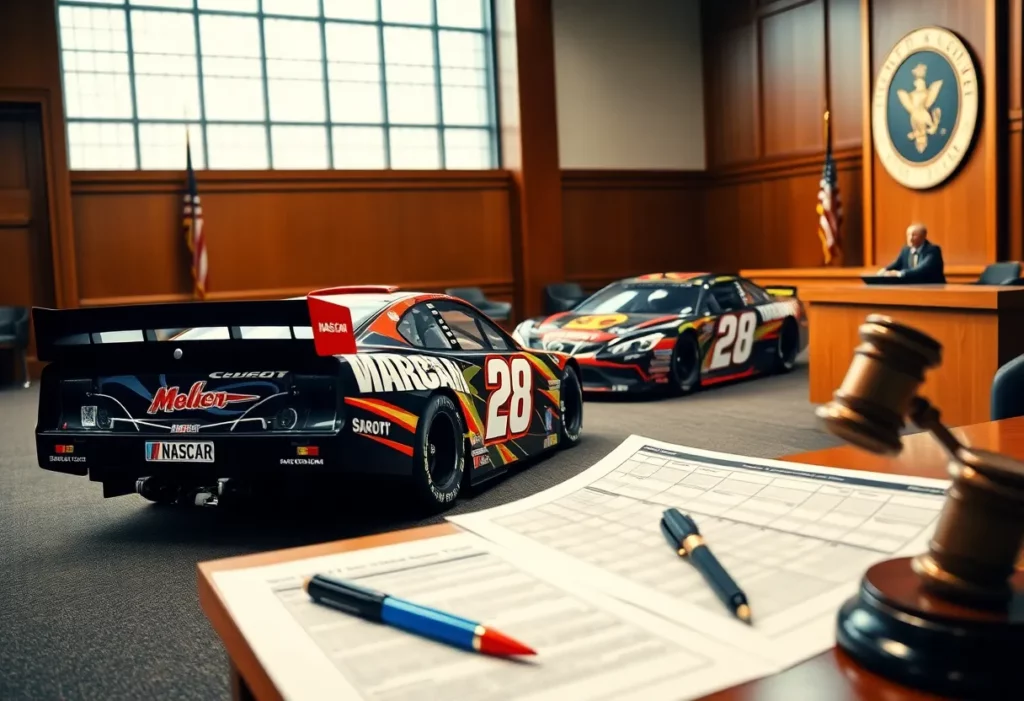 Courtroom scene related to Joe Gibbs Racing lawsuit