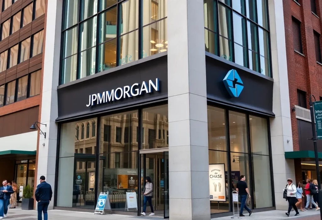 Exterior of the new JPMorgan Chase branch in Charlotte, North Carolina