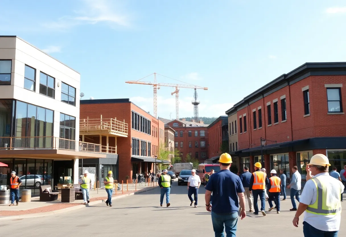 A busy construction site symbolizing the economic expansion in Lancaster County.