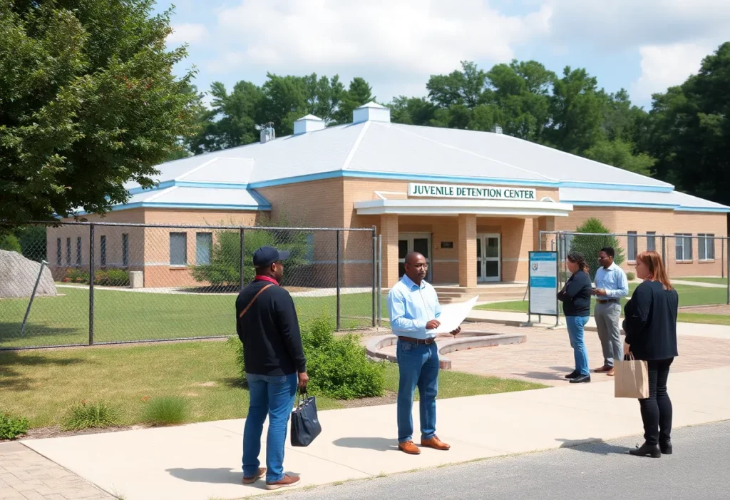 Exterior view of Mecklenburg County Juvenile Detention Center being renovated.
