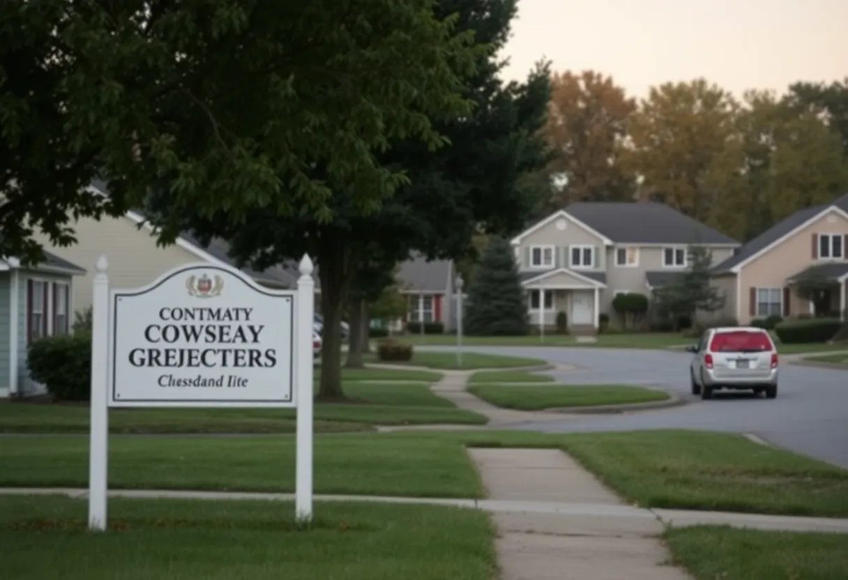 A tranquil street in Moore County, North Carolina, marked by a sense of loss