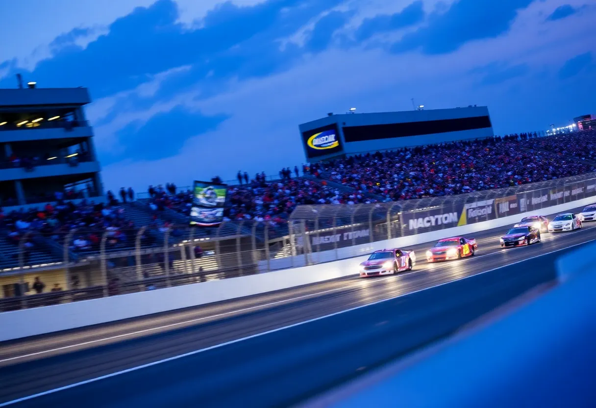 NASCAR trucks racing at Daytona International Speedway