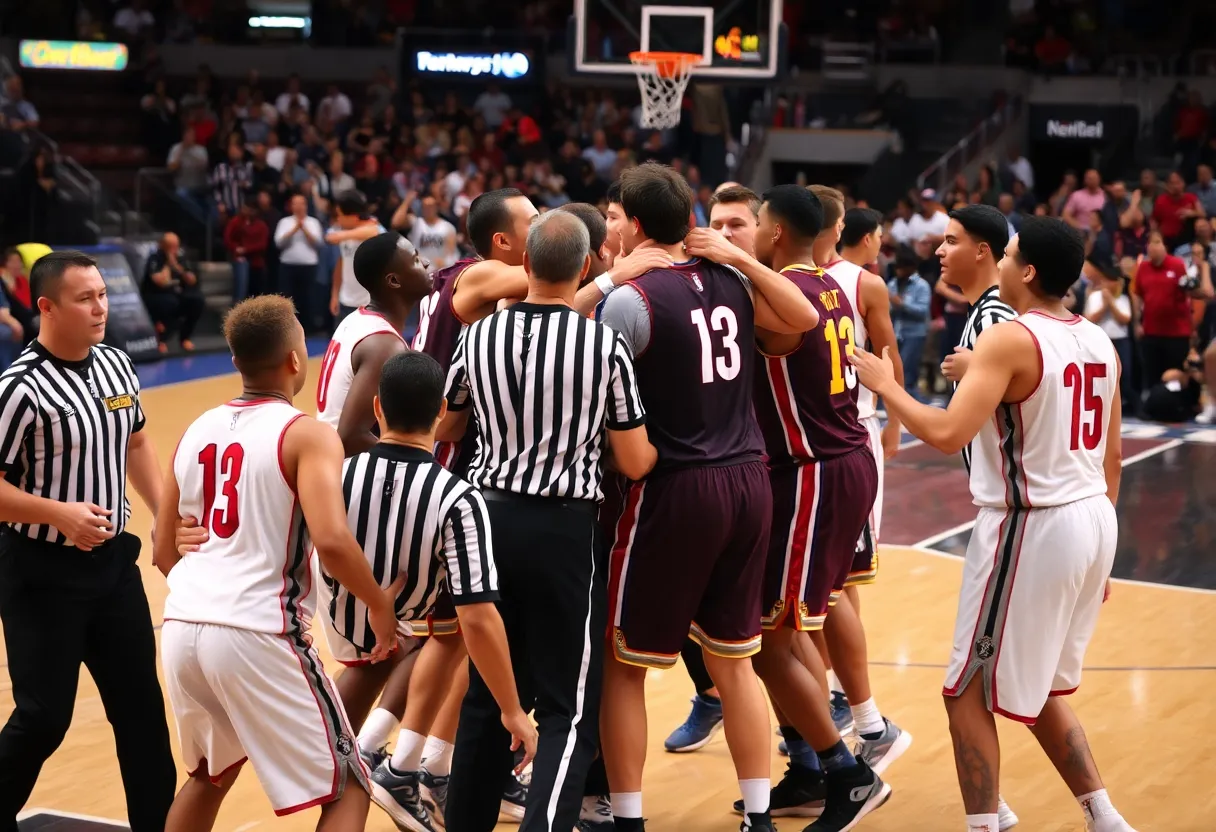 Altercation between players during an NBA game
