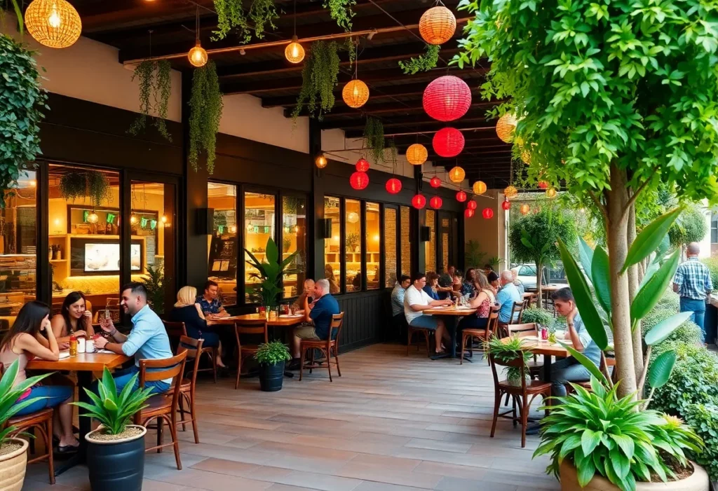 Outdoor dining atmosphere at new restaurants in Charlotte NC