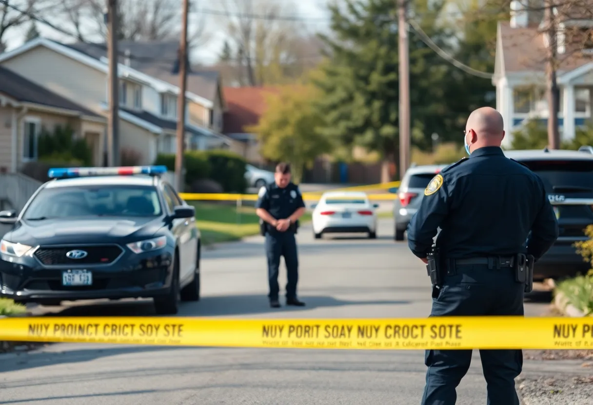 Police investigation scene in a small town